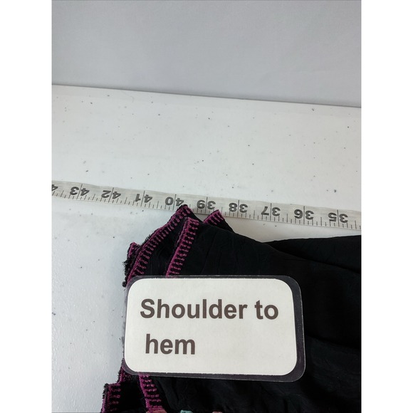 Johnny Was Embroidered Peta Slip Dress Size S Black Boho Festival Rayon Sheer - Picture 7 of 8